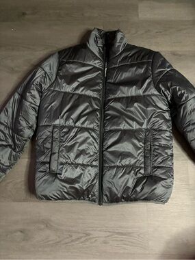 Womens Silver Reflective Quilted Puffer Jacket - Lightweight Insulated Coat